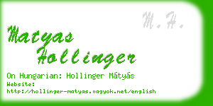 matyas hollinger business card